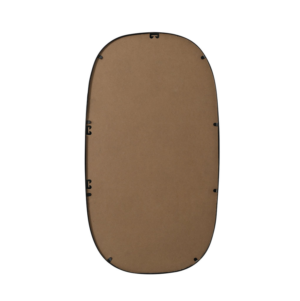 Sabine Metal Curved Oval Wall Mirror, 36" x 20", Black