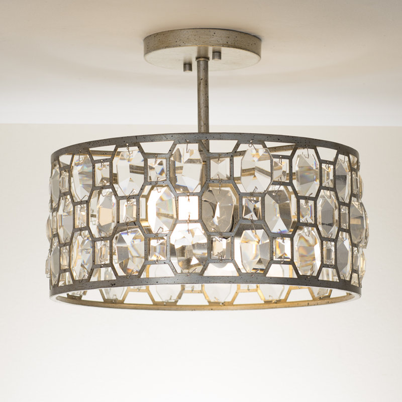 Caspian 2-Light Ceiling Light in Silver Gold