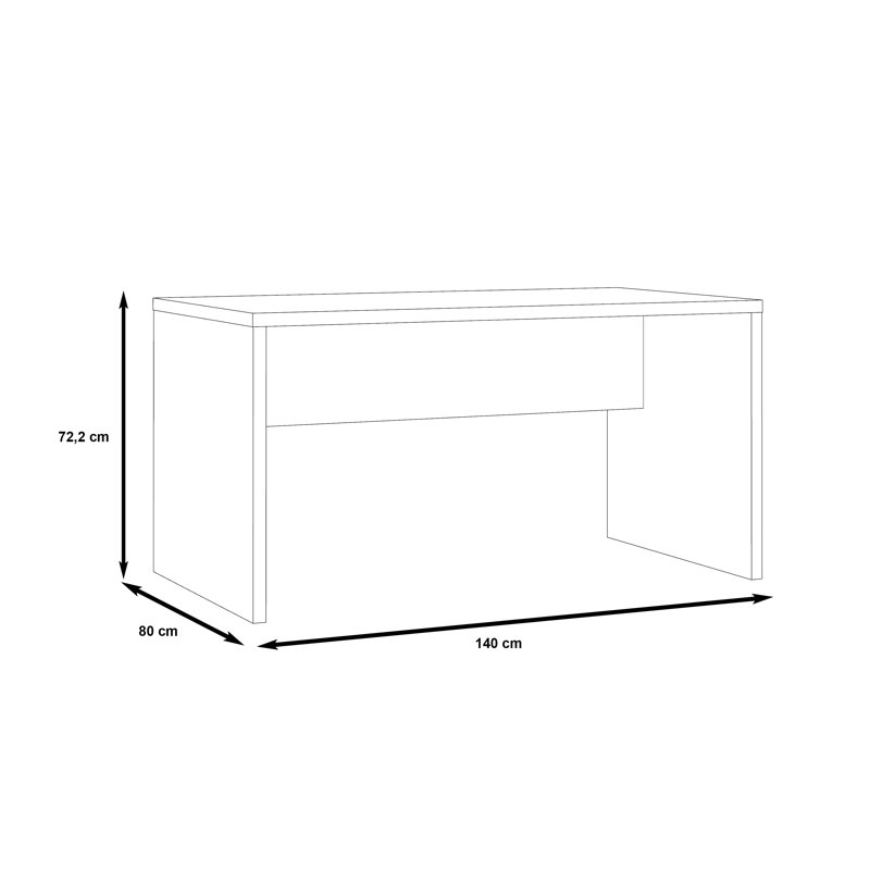 Allen Writing Desk, 72.2cm H x 140cm W x 80cm D
