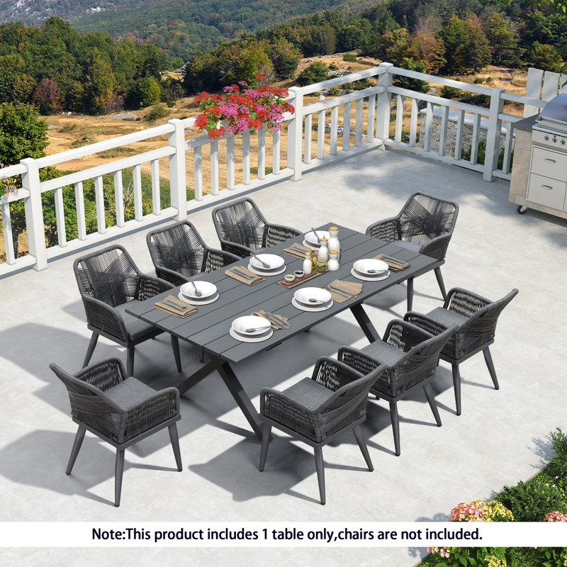 Latitude Run® Rectangular Outdoor Dining Table, 29.13"H x 80.7"L x 38.58"W