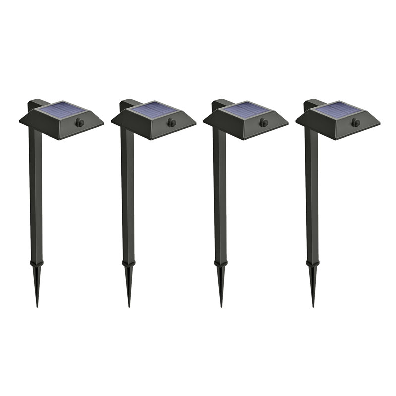 Square Black Solar LED Pathway Lights Multipack with Adjustable Color Temperature