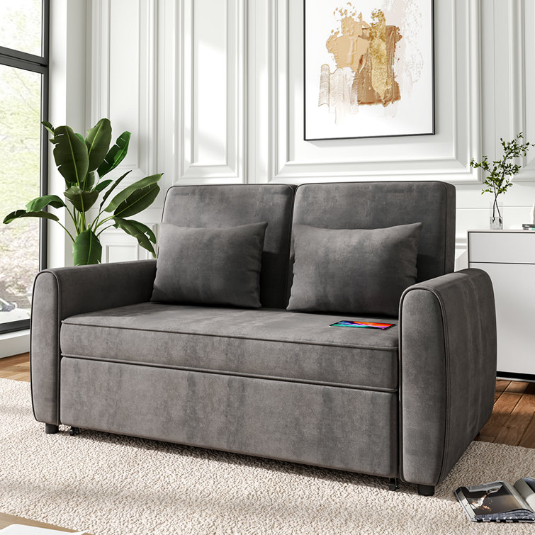 Latitude Run Lorelai 164Cm Round Arm Sofa Bed | Wayfair.co.uk