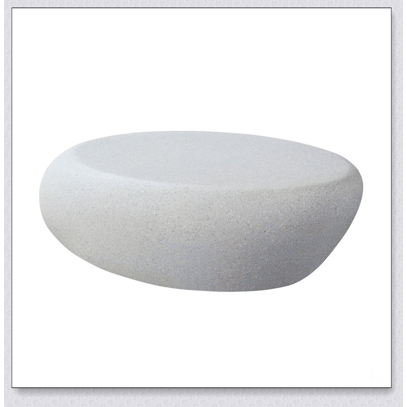 Table basse 43,31 po elliptique en fibre de verre, design rétro et moderne, finition matte, sans assemblage requis