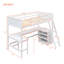 Lit mezzanine avec tablettes et bureau Novare, bois de pin et panneau de fibres à densité moyenne-104411465-104411466