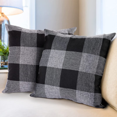 2 Pack Buffalo Plaid Throw Pillow Outdoor & Indoor Covers 20x20 Inches