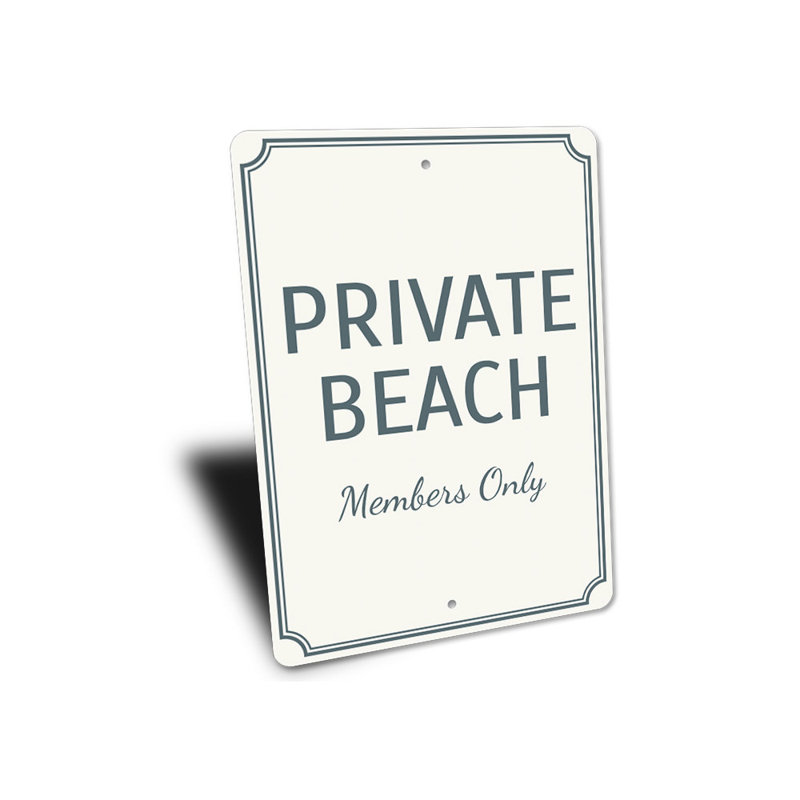 Panneau de plage privé en aluminium, H 14 po x l 10 po x P 0,04 po