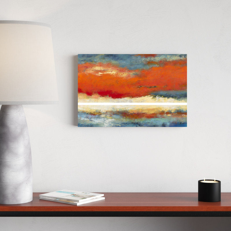Ascent Of Orange - Painting, 30 cm H x 46 cm W, Wrapped Canvas
