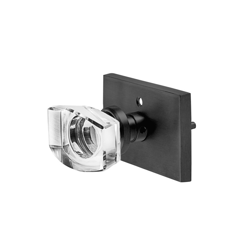 Privacy (Bed & Bath) Rectangular Knob, Black
