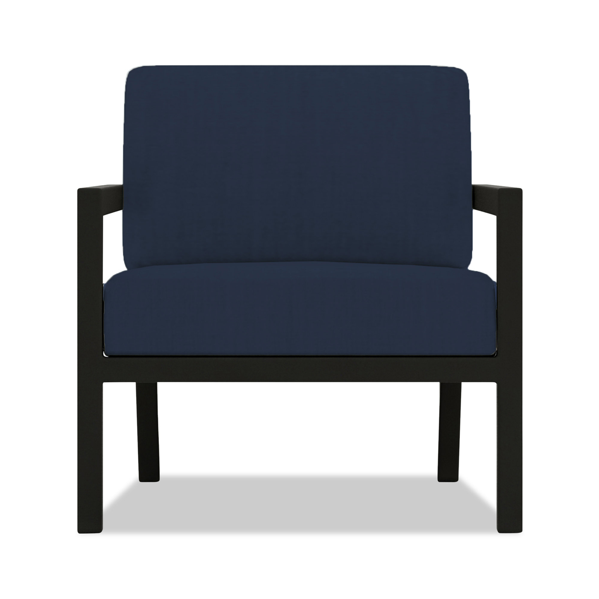Vivant Patio Chair with Sunbrella® Cushions, Black, Spectrum Indigo Sunbrella®