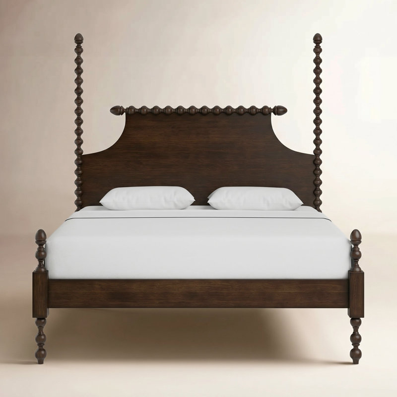 Emily Spindle Four Post Bed, Java, King