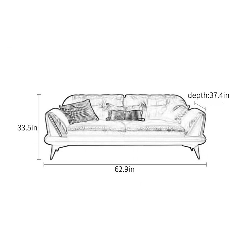Retro oil wax leather business office sofa