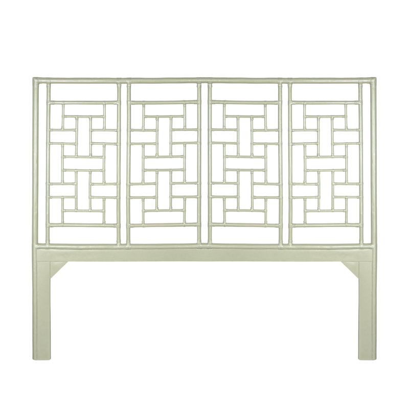 Ohana Wicker/Rattan Open-Frame Headboard, King, Celery Green