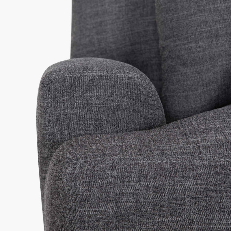 3-Piece Upholstered Sectional, Graphite 100% Polyester