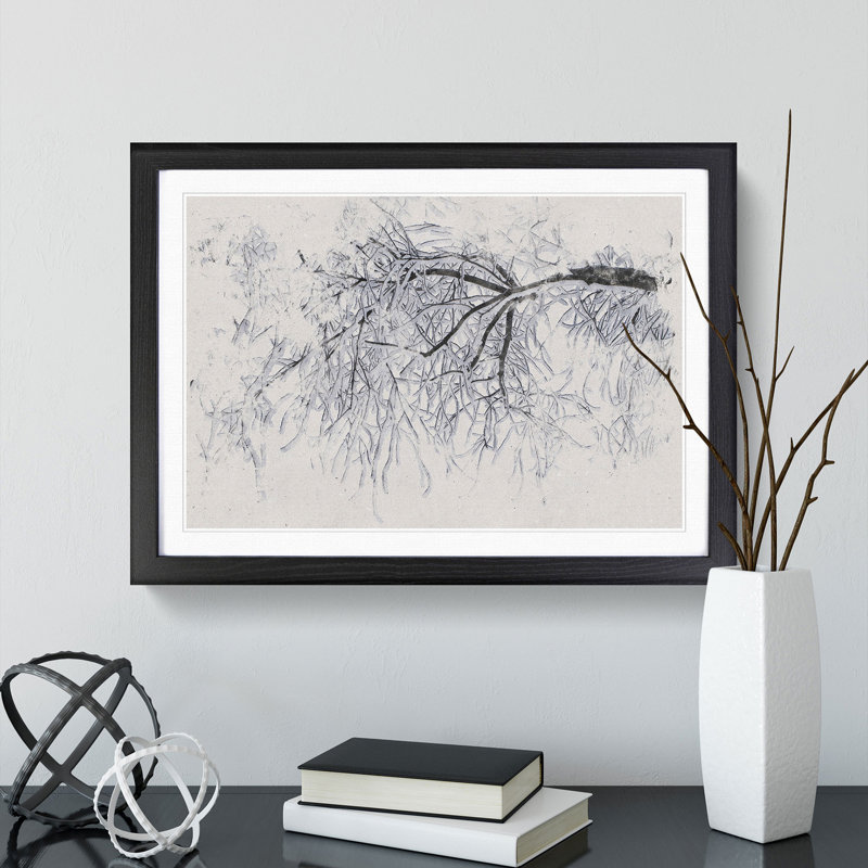 Tree in the Winter Vol.3 - Picture Frame Graphic Art, 27cm H x 36cm W x 2cm D, Black