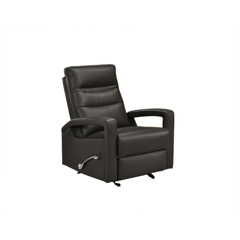 Fauteuil inclinable, cuir brun foncé et similicuir, Marron foncé