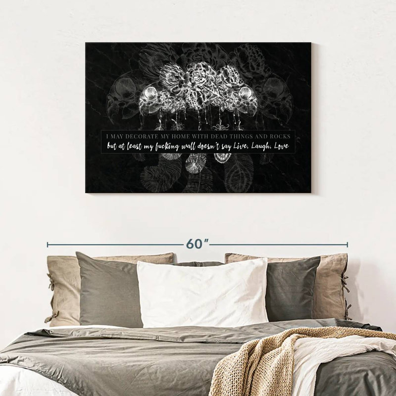 Citation gothique sur toile, H 30 po x l 45 po x P 1,25 po