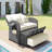 PE Wicker Rattan Double Chaise Lounge, 2-Person Reclining Daybed With Adjustable Back And Cushions, Free Furniture Protection Cover