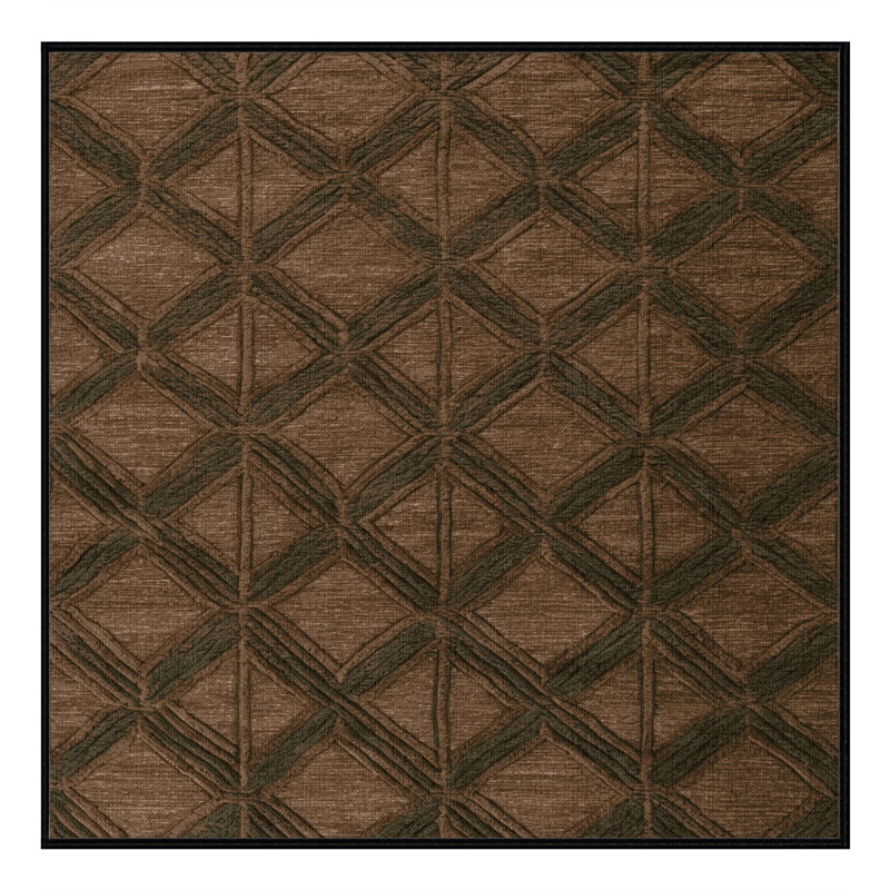 Machine Washable Trellis Brown Area Rug, Square 7'