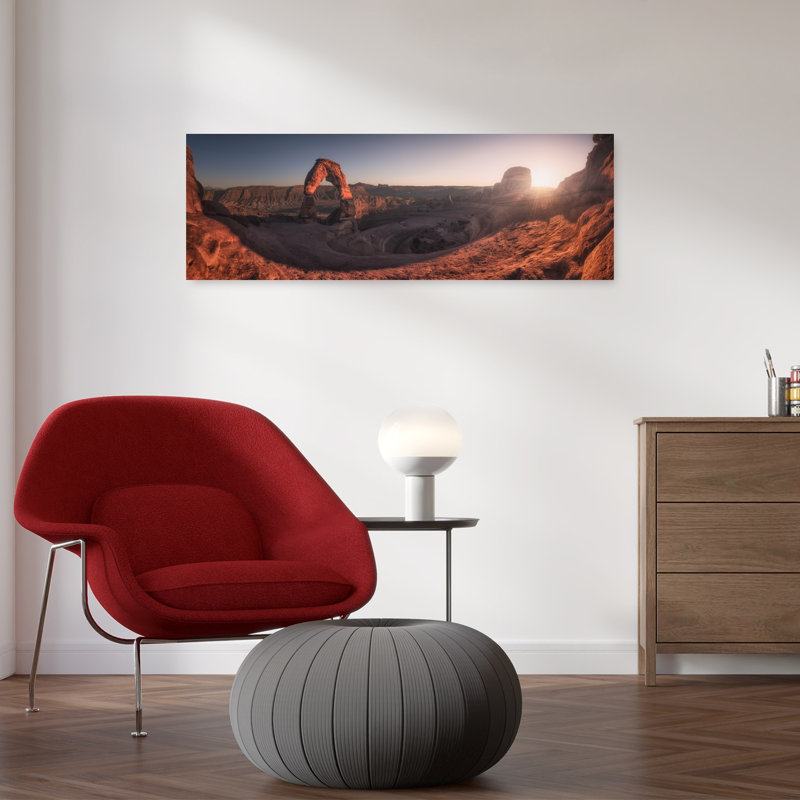 Delicate Arch Sunset by Carlos F. Turienzo - Wrapped Canvas Panoramic Print, 91.44 cm H x 30.48 cm W