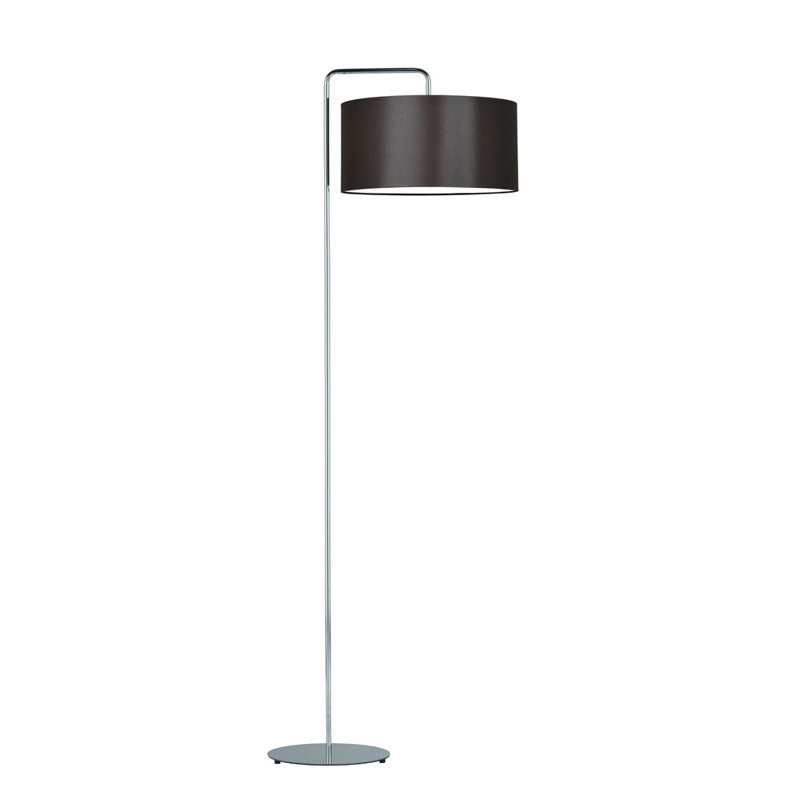 Janisse 156cm Traditional Floor Lamp, Brown, Chrome