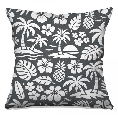 Tropical Palm Leaves Double Sided Throw Pillows