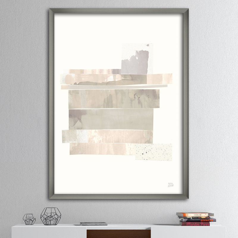 «Geometric Neutral Form II», reproduction d'art sur toile encadrée, H 20 po x l 12 po x P 1po, Cadre argenté