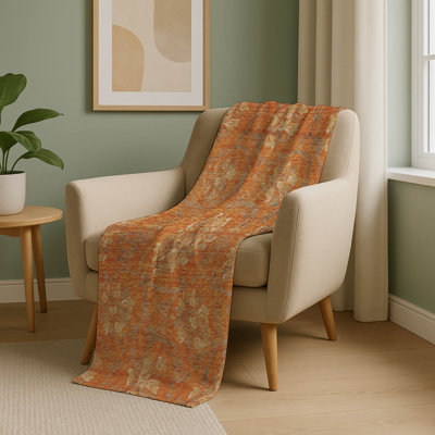 Addison Machine Washable Sherpa ASB762 Floral Throw Blanket