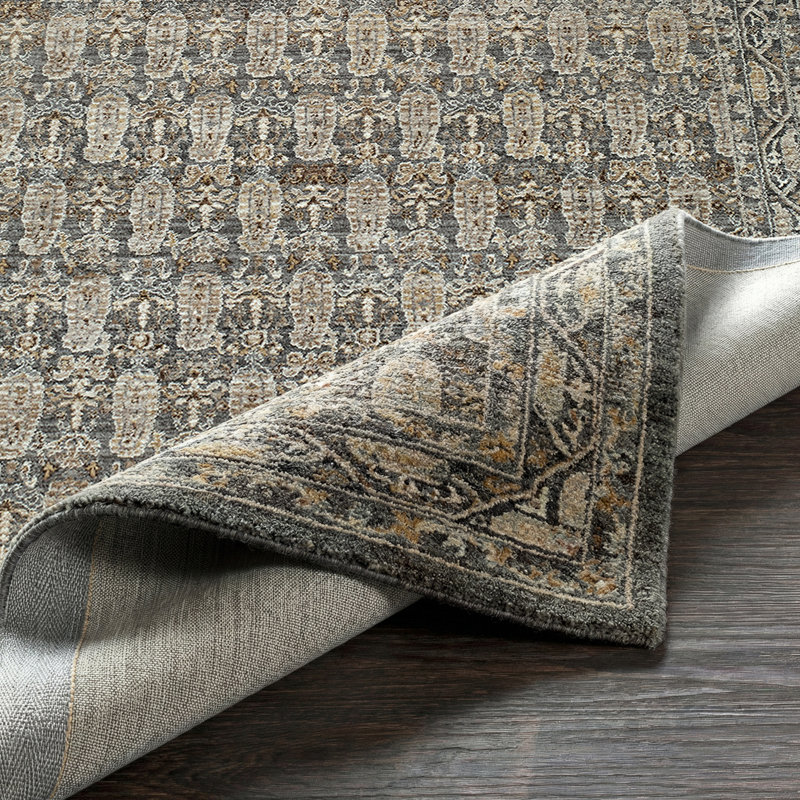 Moroccan Area Rug, Rectangle 152 x 225 cm, Green/Grey/Brown