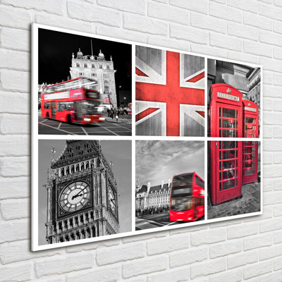 Collage London 1 Piece Wall Art on Glass