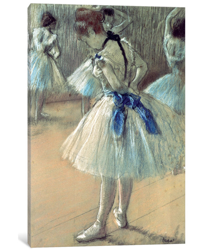 « dancer » par edgar degas, reproduction d’art sur toile, H 26 po x l 18 po x P 1,5 po, Toile tendue, Pas de tapis