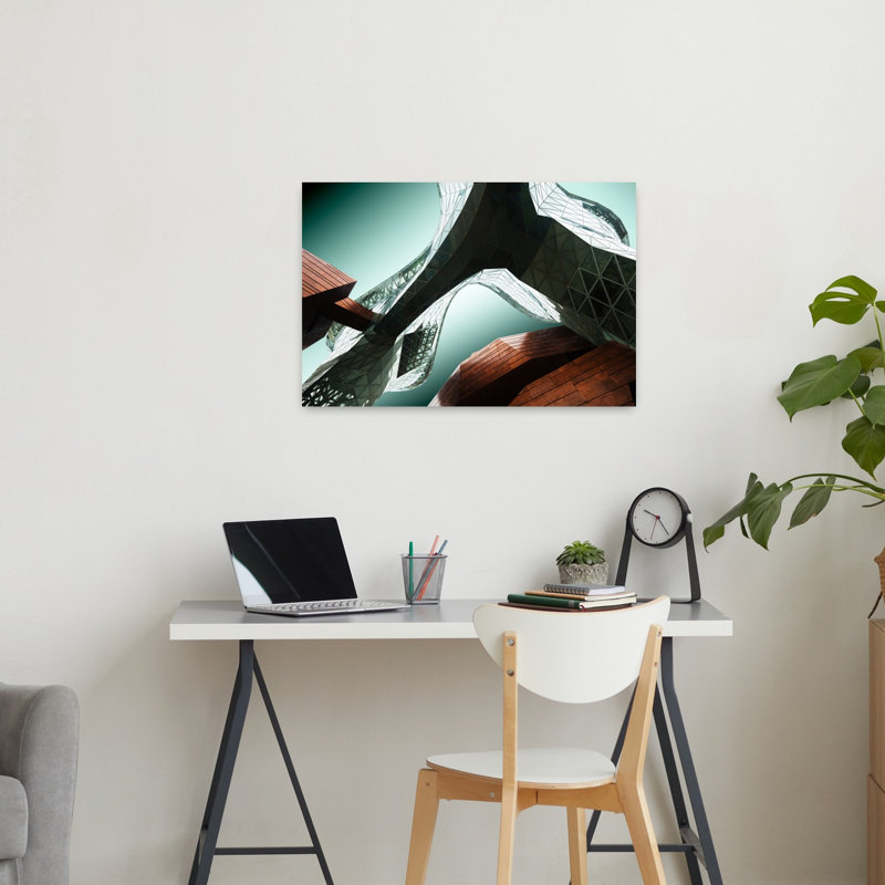 «Modern Modern Architectural Forms Abstract Contemporary Dramatic Horse Architecture Landscape», reproduction d'art mural