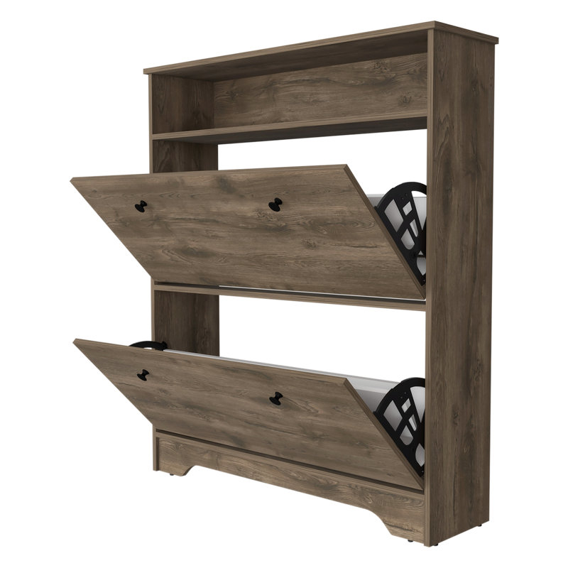 Range-chaussures, une tablette ouverte, deux armoires extensibles, Brun