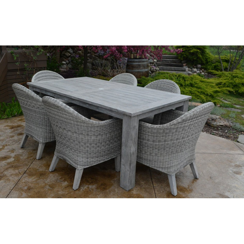 Vienna Wicker Outdoor Dining Armchair, Gray, Cast Charcoal/Gray