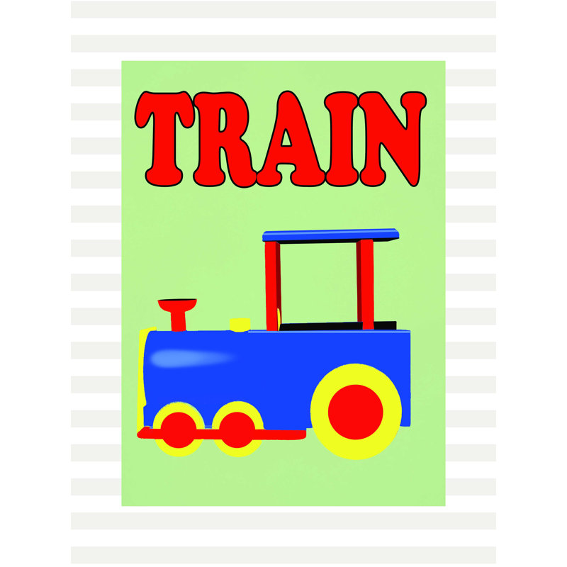 Train avec passe-partout - reproduction sur toile tendue, H 16 po x l 12 po