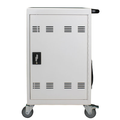 Station de charge mobile 30 + 2Bay pour Chromebook, tablette et ordinateur portable avec multiprise incluse, assemblage requis - BLANC