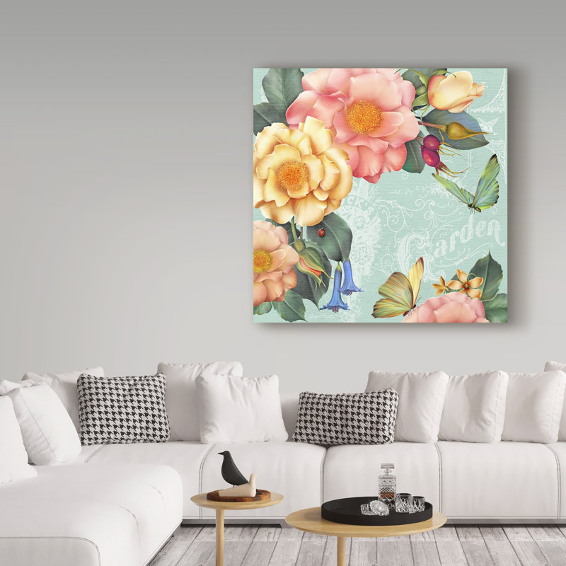 « summer gift jardin », reproduction de peinture à l’acrylique sur toile tendue, H 24 po x l 24 po x P 2 po