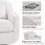 Fauteuil surdimensionné rembourré en chenille beige avec coussin et base en métal-125381017