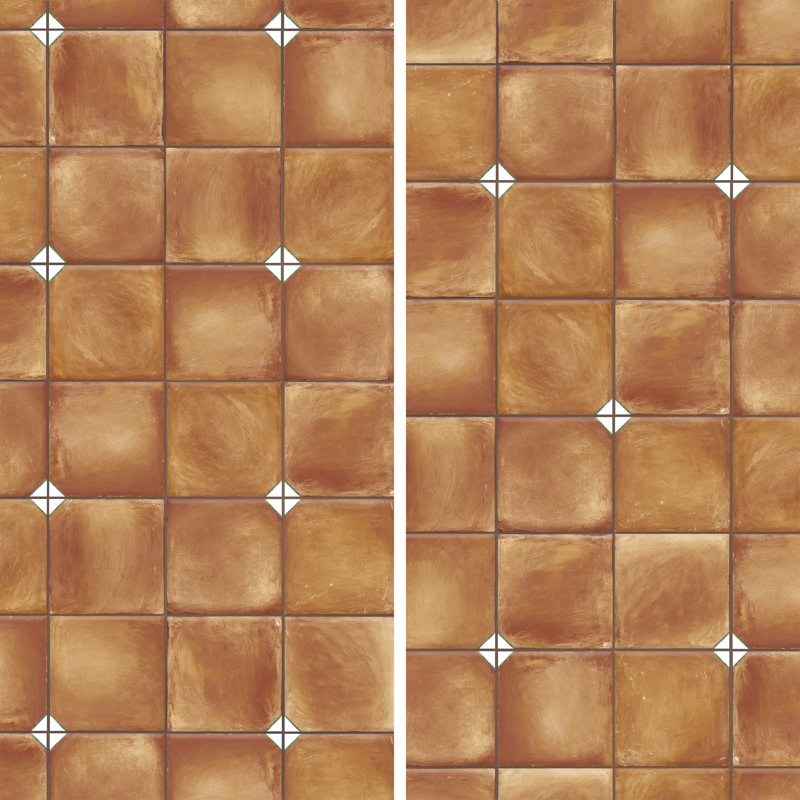 Sentier 7.88" x 7.88" Porcelain Spanish Wall & Floor Tile, Brown/Green