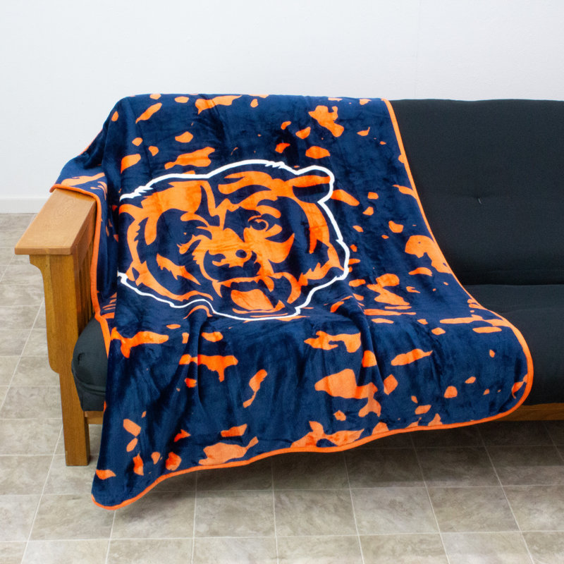 Chicago Bears Navy and Orange Knitted Throw Blanket