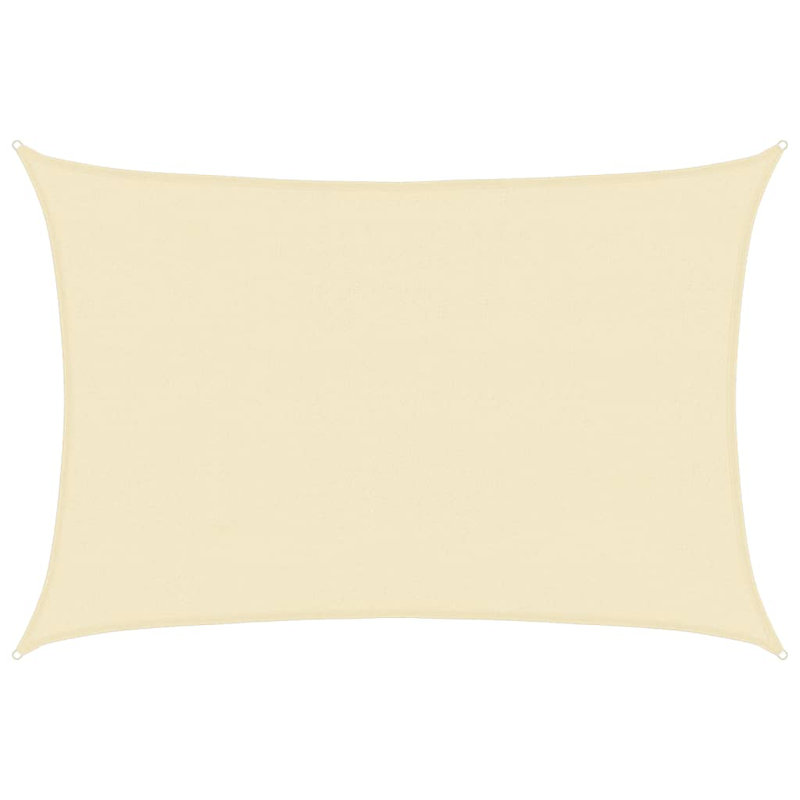 Aubry 4m x 5m Rectangular Shade Sail, Cream, 4m x 5m