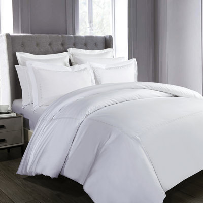 Hotel Grand Tencel Lyocell And Cotton Blend Embroidered Oversize Duvet Cover Set