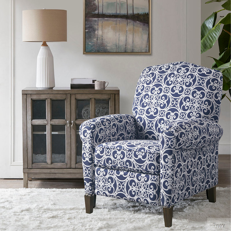 Push Back Recliner, Blue