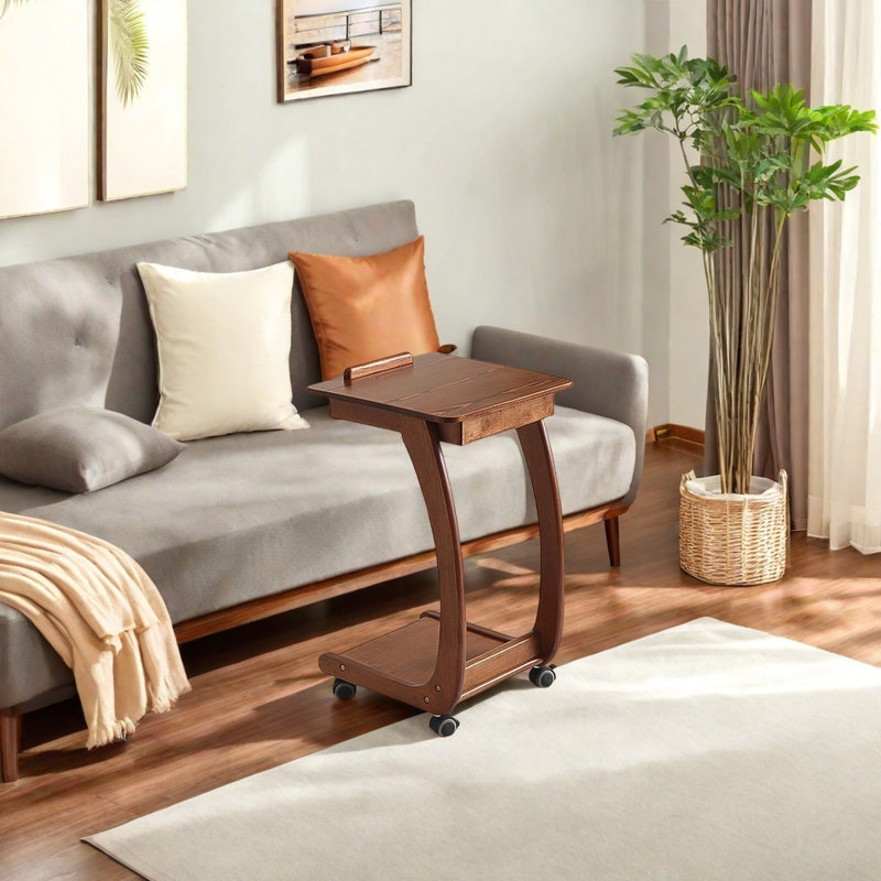 Table de bout moderne, minimaliste, réglable et mobile, H 26,77 po x l 15,75 po x P 15,75 po
