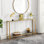 Console élégante 56 po avec plateau en verre trempé Elegant Gold