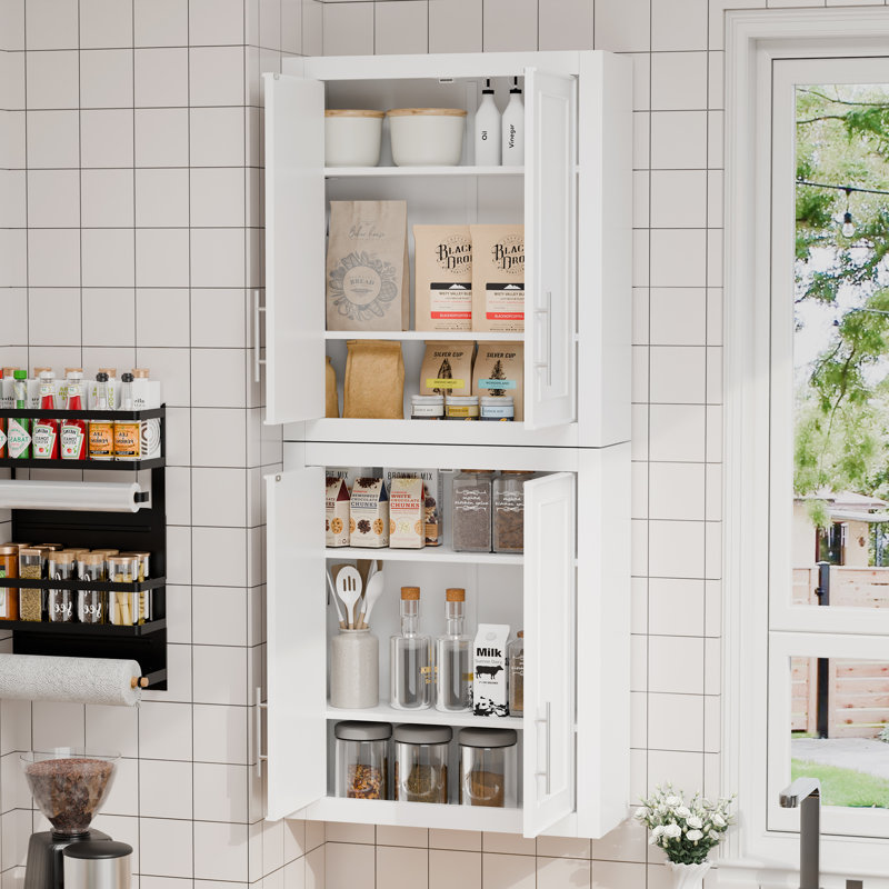 Armoire de cuisine murale 26 po H avec tablettes réglables, L 44 po x H 26 po, White
