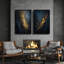 Art mural encadré, rétro, antique, classique pour chambre à coucher - 24 po x 36 po x 2 panneaux-1561540846-1561540849