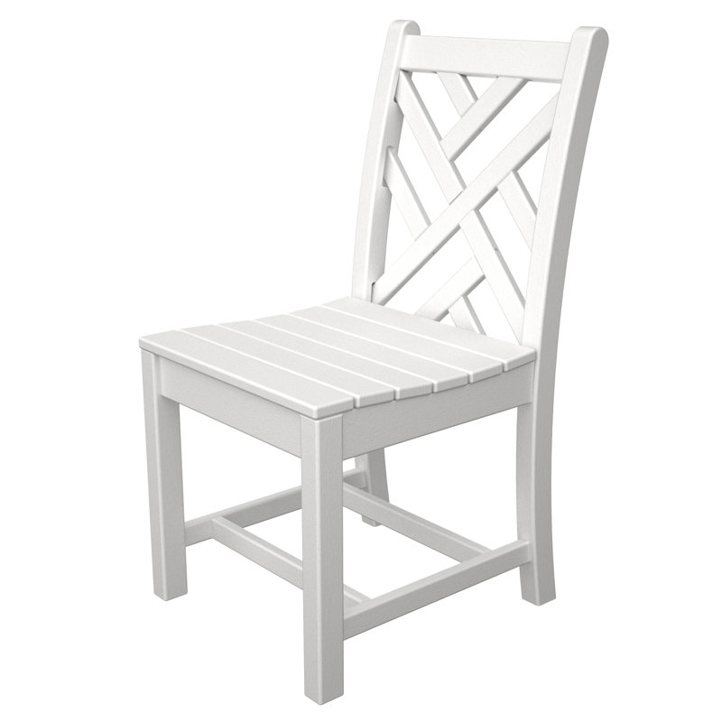 Lakeside POLYWOOD Chippendale Dining Side Chair, White