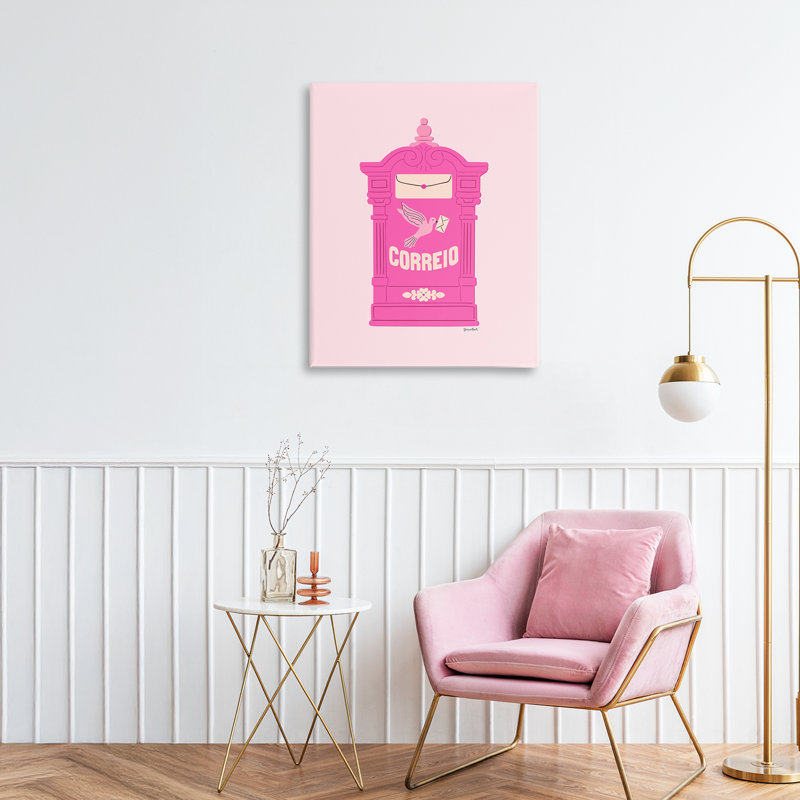 Toile de boîte aux lettres rose, par Jessica Beck, H 20 po x l 16 po