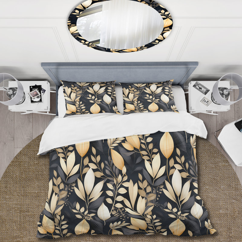 Ensemble de housse de couette Maizah, Housse de couette simple + 1 taie décorative stan