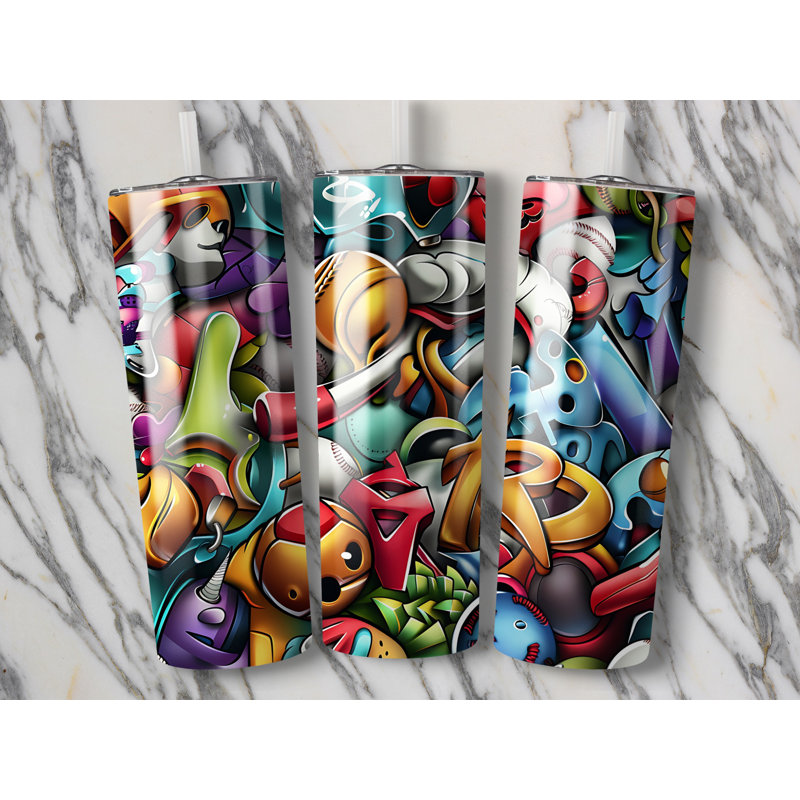 Choose Handmade Tumblers 591ml Vacuum Insulated Stainless Steel (18/8) Travel Tumbler with Straw